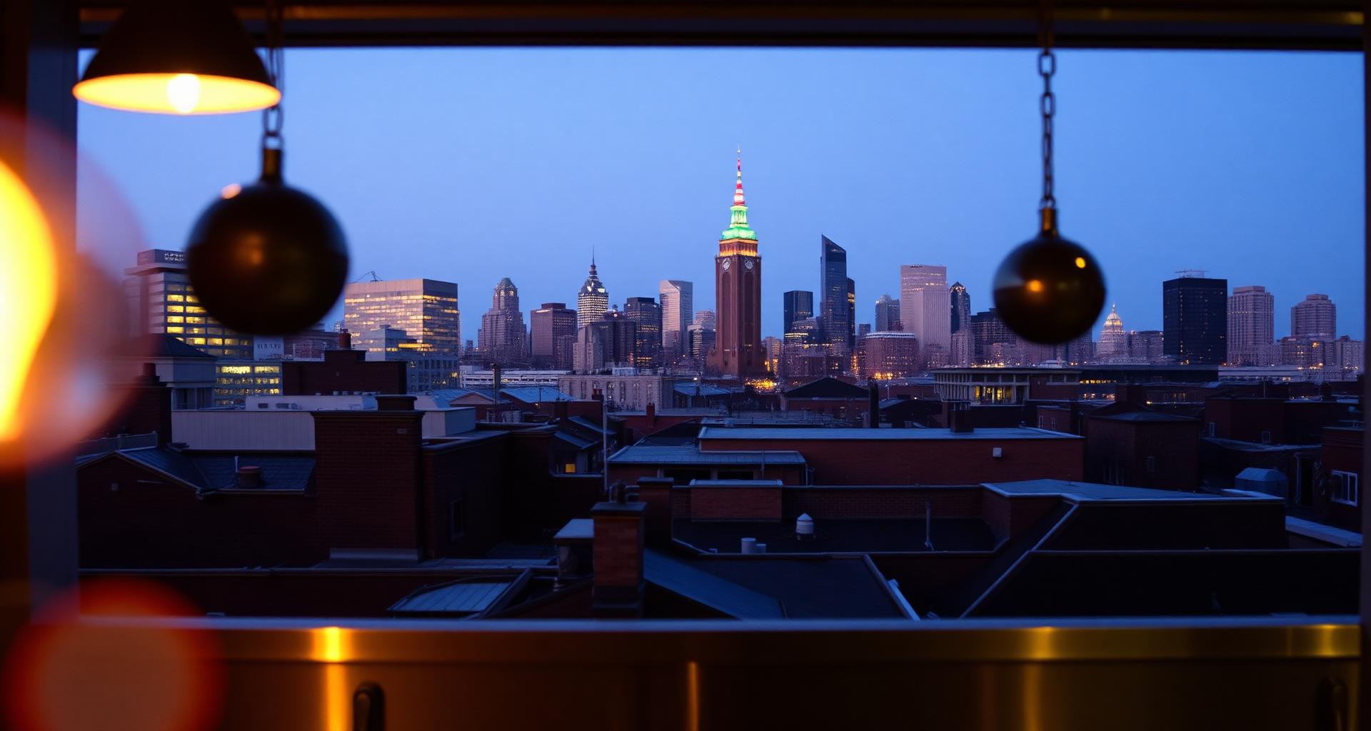 Boston Custom House Tower and harbor behind a hotel kitchen pass — DishwasherHero+ on-demand BOH staffing