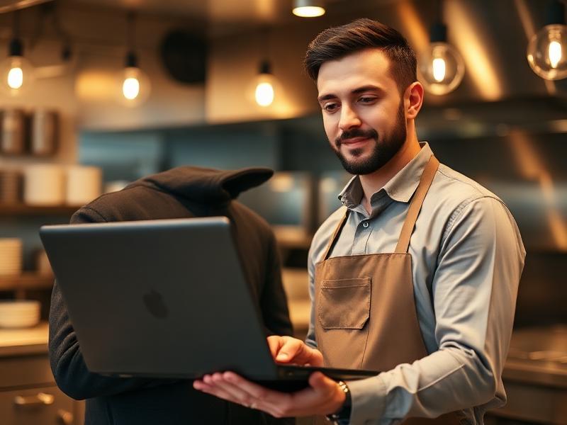 Restaurant manager reviewing staffing