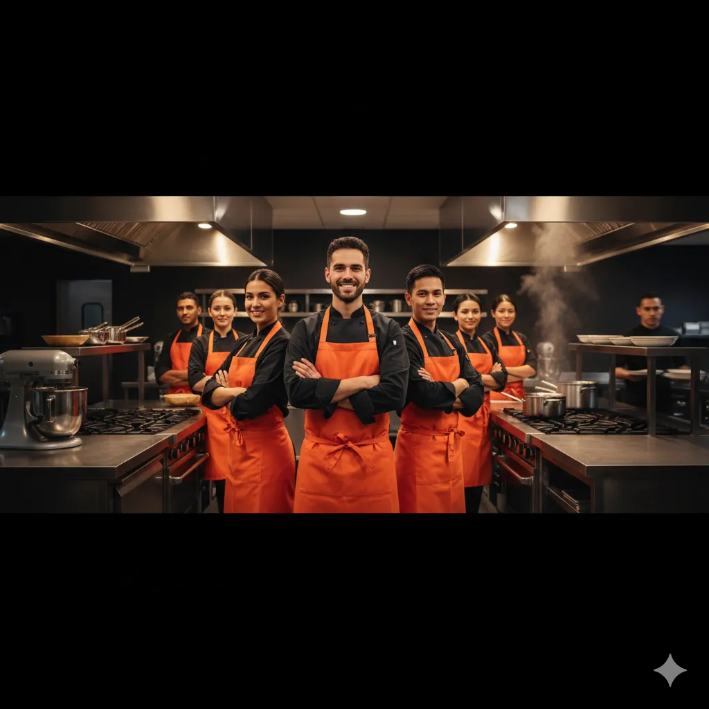 General Laborers working in a busy commercial kitchen — DishwasherHero+ W-2 employees BOH staffing in New Orleans