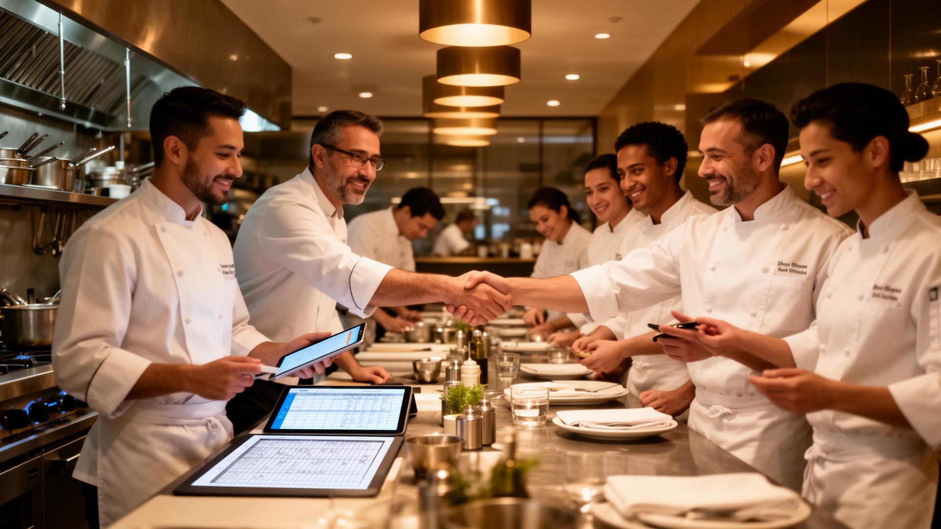 Professional hospitality team partnership and collaboration