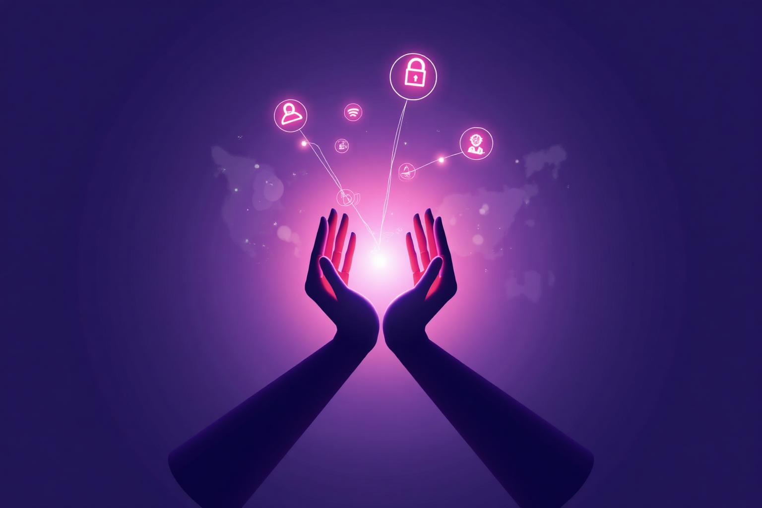 Secure data privacy and user protection concept with lock and shield symbols