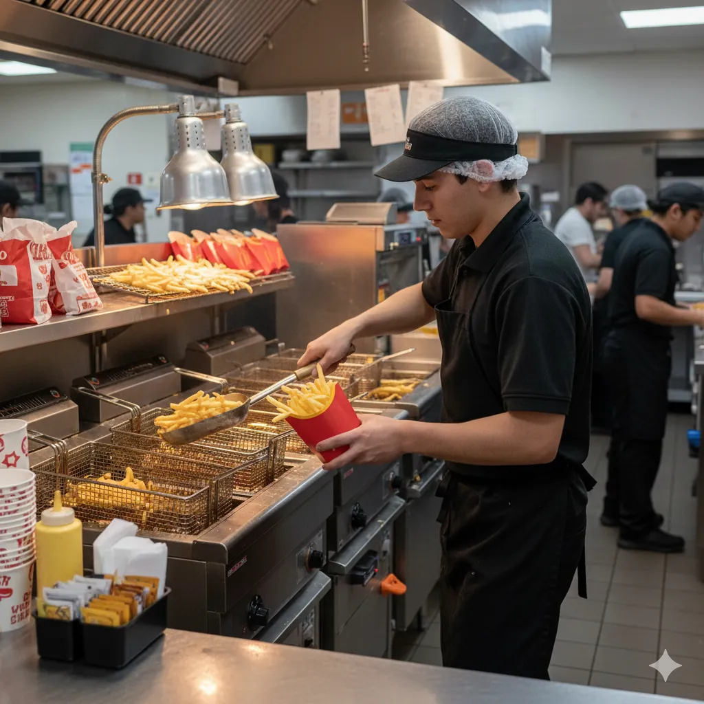 Quick Service Restaurants kitchen staffing — DishwasherHero+ back-of-house team in action