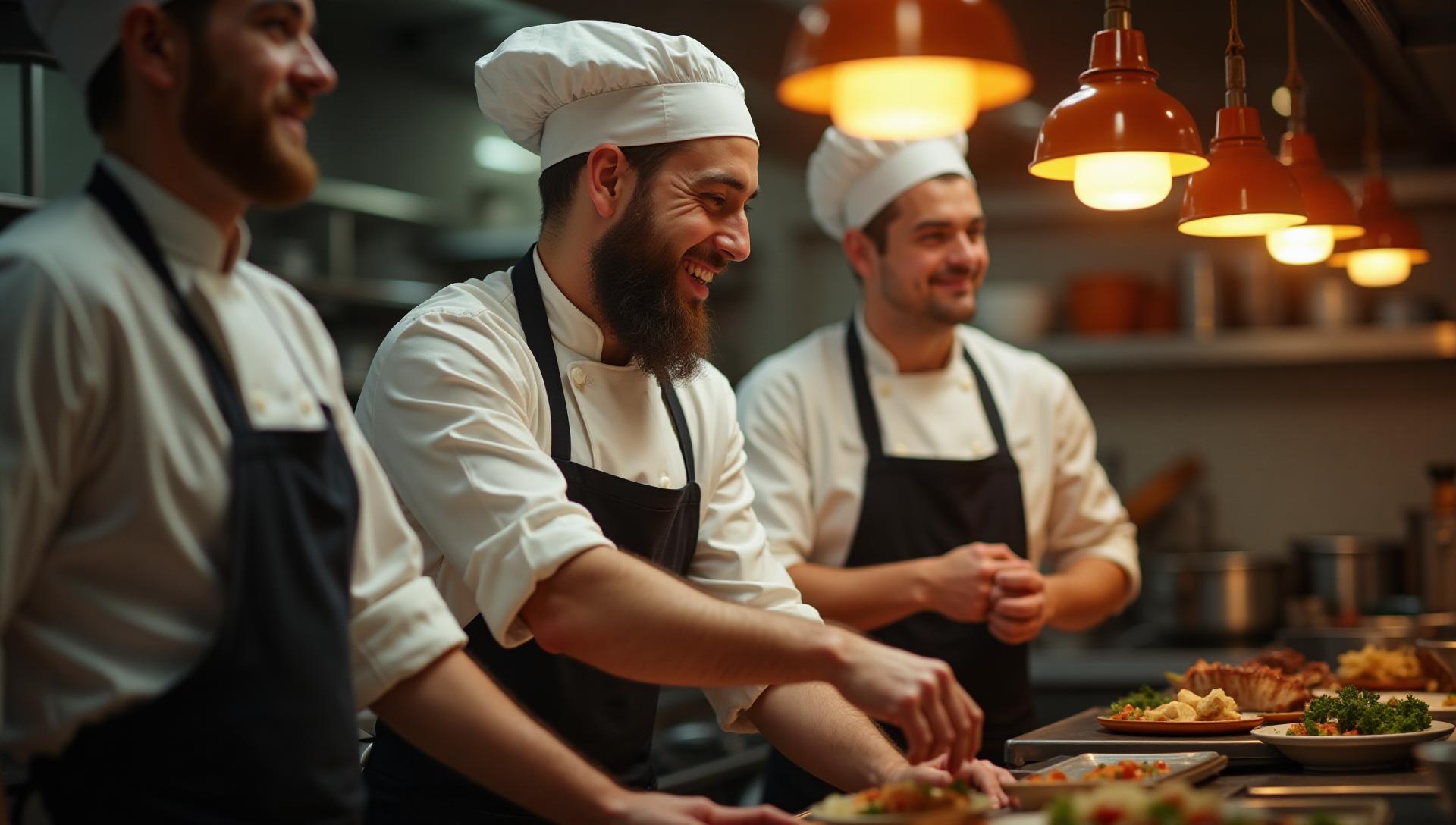 Portland restaurant kitchen team preparing Pacific Northwest farm-to-table cuisine