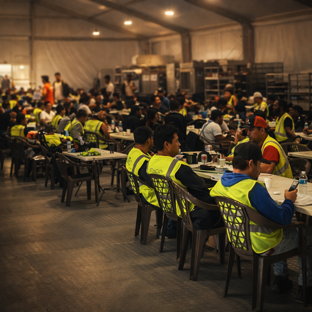 Crew break area during race weekend
