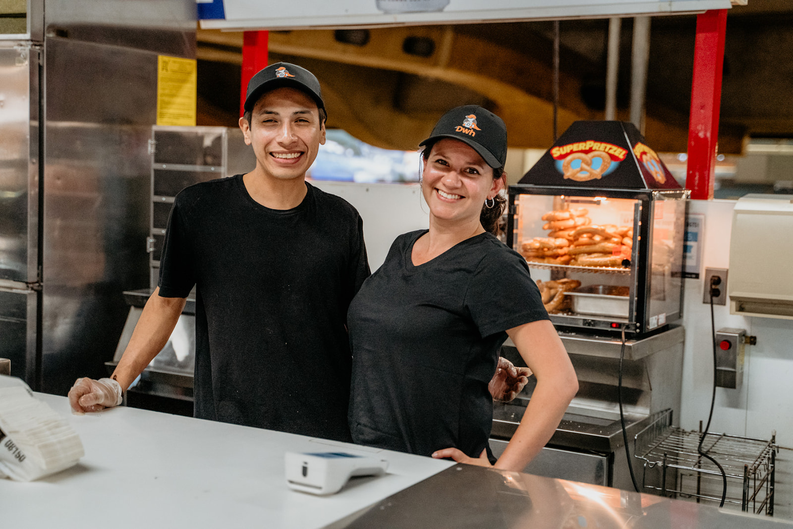Pretzel station crew